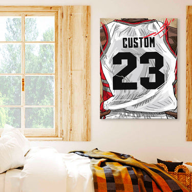 Toronto Jersey Custom Canvas Print Wall Art for Boy Girl Men Women Basketball Personalized Canvas Art